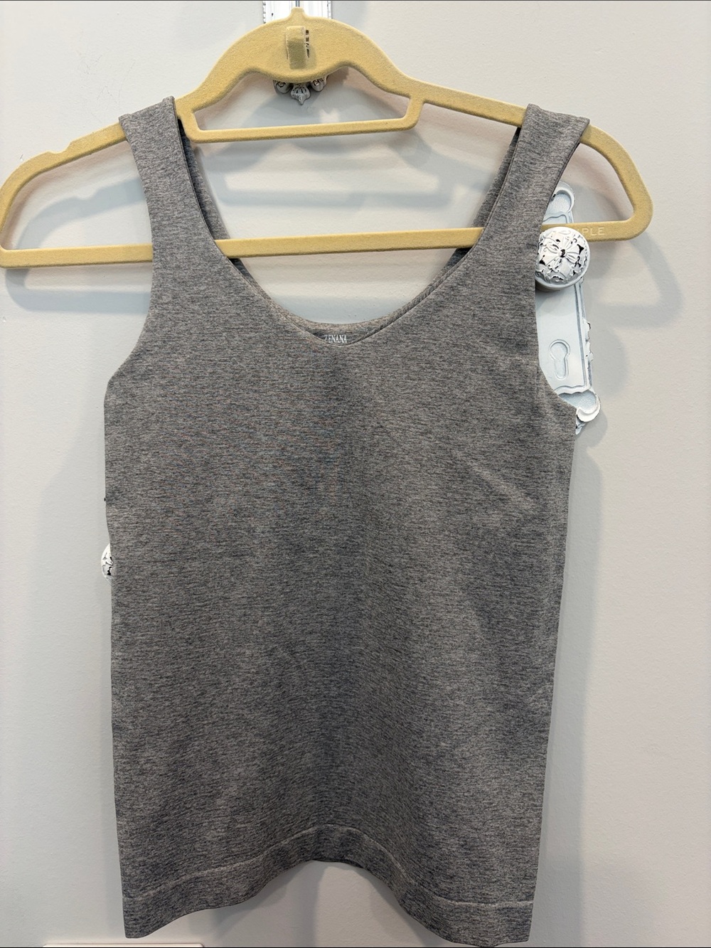 Zenana Outfitters Gray Scoop Neck Knit Tank